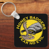 Honingbadgers vrezen geen boze gele kunst voor die sleutelhanger (Voorkant)