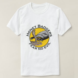 Honingbadgers vrezen geen boze gele kunst voor die t-shirt