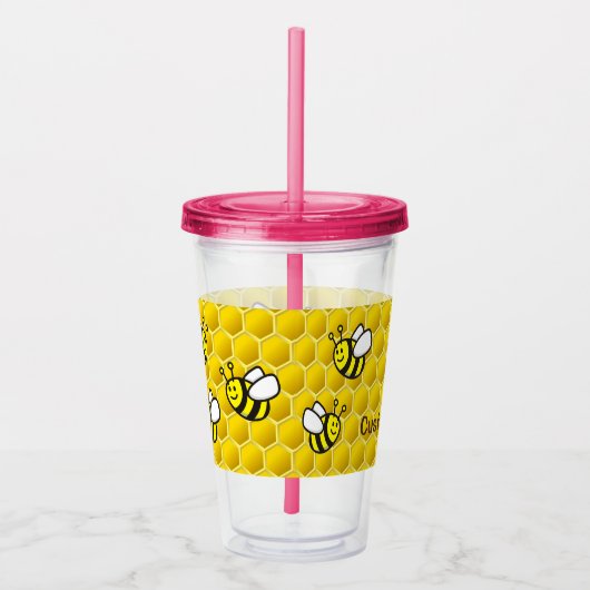 Honingbee Cartoon Acryl Drinkbeker (Rechts)