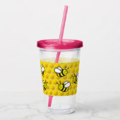 Honingbee Cartoon Acryl Drinkbeker (Achterkant)