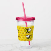 Honingbee Cartoon Acryl Drinkbeker (Links)