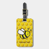 Honingbee Cartoon Bagagelabel (Voorkant verticaal)