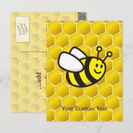 Honingbee cartoon briefkaart (Voorkant / Achterkant)