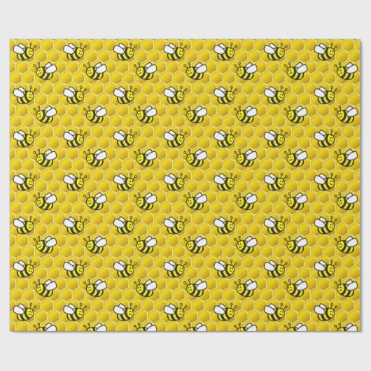 Honingbee cartoon cadeaupapier (Vlak)