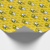 Honingbee cartoon cadeaupapier (Hoek)