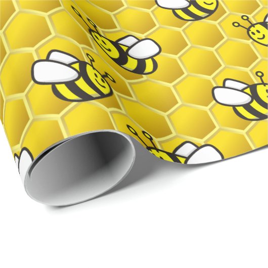 Honingbee cartoon cadeaupapier (Rol Hoek)