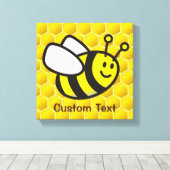 Honingbee Cartoon Canvas Afdruk (Insitu (Houten vloer))
