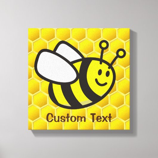 Honingbee Cartoon Canvas Afdruk (Voorkant)