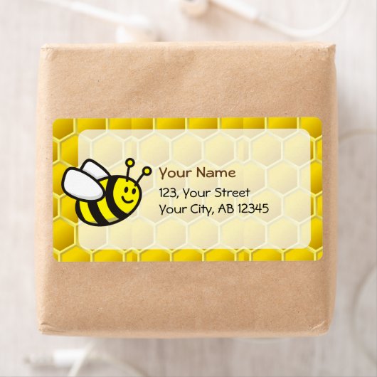 Honingbee Cartoon Etiket (Insitu)