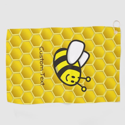 Honingbee Cartoon Golfhanddoek (Horizontaal)
