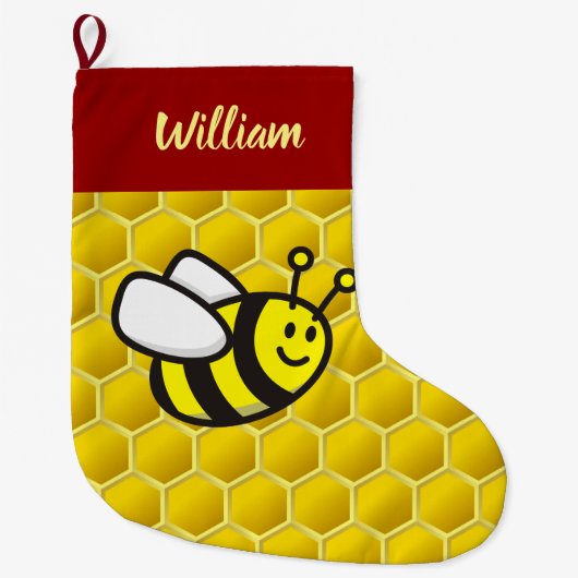 Honingbee Cartoon Grote Kerstsok (Voorkant)