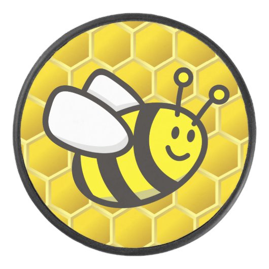 Honingbee Cartoon Hockey Puck (Voorkant)