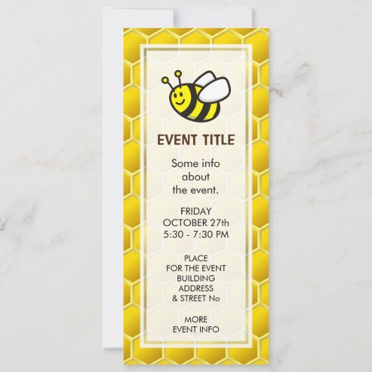 Honingbee Cartoon Kaart (Achterkant)