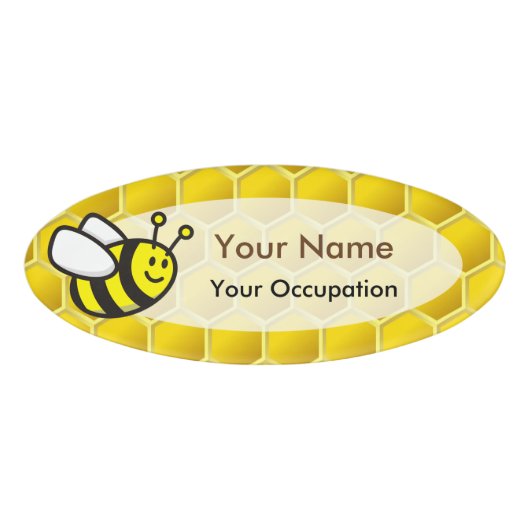 Honingbee Cartoon Naambadge (Voorkant)