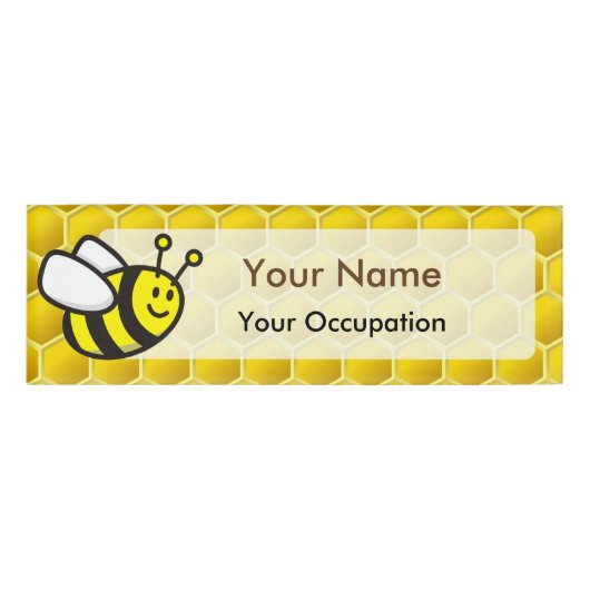 Honingbee Cartoon Naambadge (Voorkant)