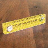 Honingbee Cartoon Naambordje (Zijkant)