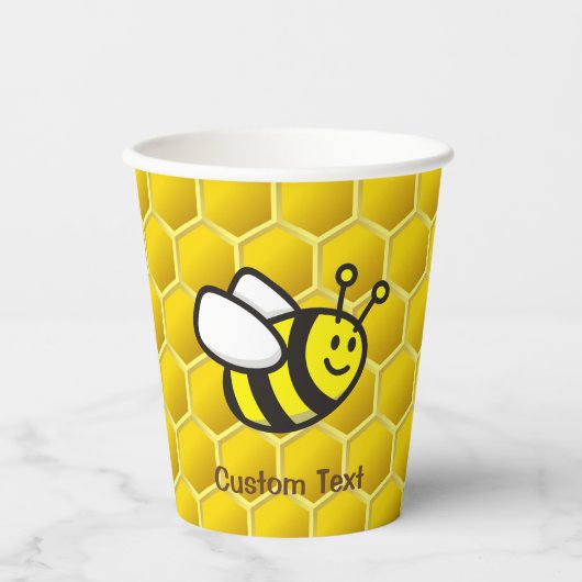 Honingbee Cartoon Papieren Bekers (Voorkant)