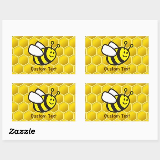 Honingbee Cartoon Rechthoekige Sticker (Vel)
