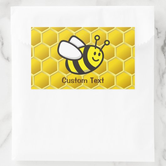 Honingbee Cartoon Rechthoekige Sticker (Tas)