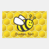 Honingbee Cartoon Rechthoekige Sticker (Voorkant)