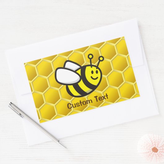Honingbee Cartoon Rechthoekige Sticker (Envelop)