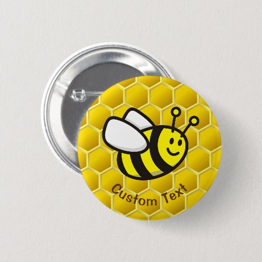 Honingbee Cartoon Ronde Button 5,7 Cm (Voorkant /achterkant)