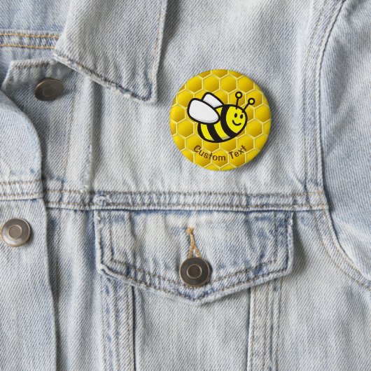 Honingbee Cartoon Ronde Button 5,7 Cm (In situ)