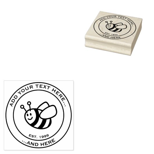 Honingbee Cartoon Rubberstempel (Gestempeld)