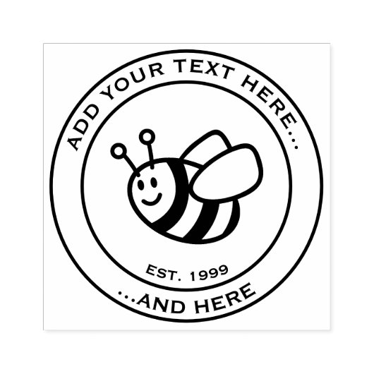 Honingbee Cartoon Rubberstempel (Afrduk)