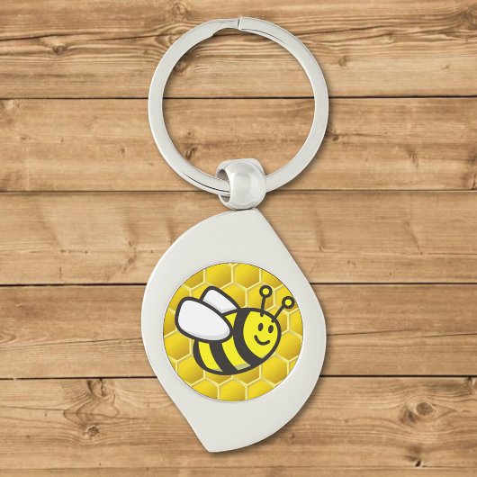 Honingbee Cartoon Sleutelhanger