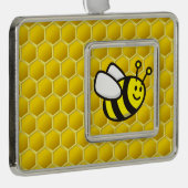 Honingbee Cartoon Verzilverd Omlijst Ornament (Rechts)
