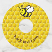 Honingbee Cartoon Wijnglaslabel (Achterkant)