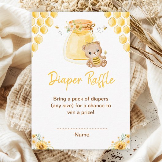 HoningBeer Baby shower Diaper Raffle Informatiekaartje