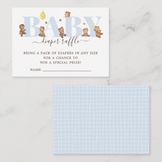 HoningBeer Diaper Raffle Enclosure Kaart (Voorkant / Achterkant)