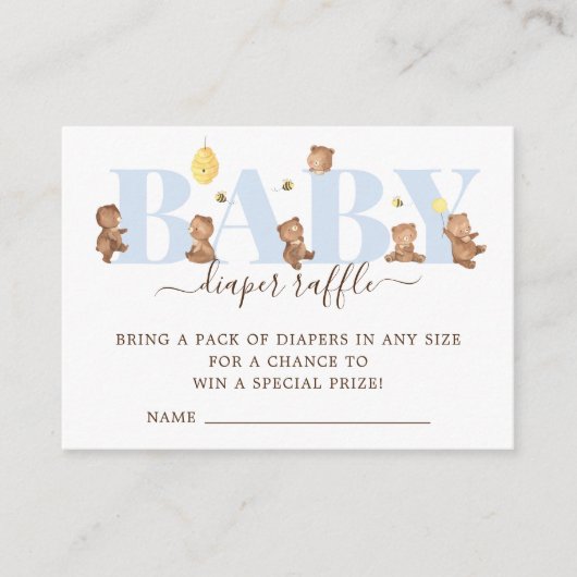 HoningBeer Diaper Raffle Enclosure Kaart (Voorkant)