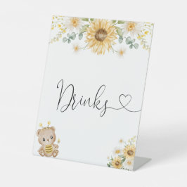 HoningBeer met zonnebloemen Drink Reclamebord Met Voetstuk