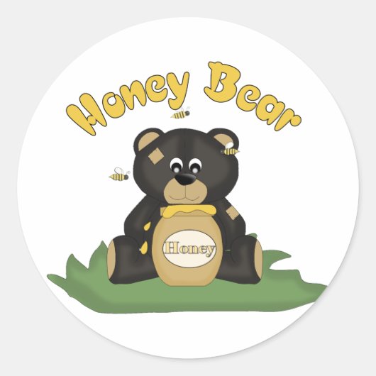 HoningBeer Ronde Sticker (Voorkant)