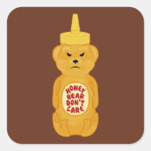 HoningBeer Vierkante Sticker (Voorkant)