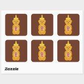 HoningBeer Vierkante Sticker (Vel)