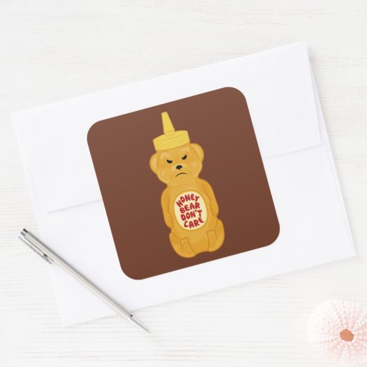 HoningBeer Vierkante Sticker (Envelop)