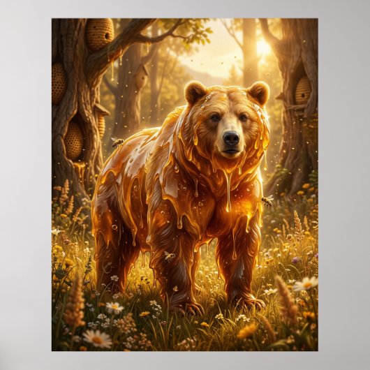 Honingbeer Weide Gloed Poster (Voorkant)