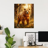 Honingbeer Weide Gloed Poster (Thuiskantoor)