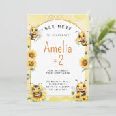 Honingbij 2e verjaardag kaart (Staand voorkant)