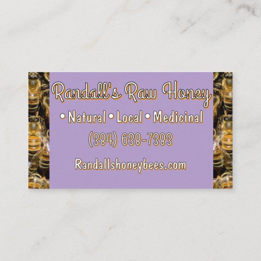 honingbij apiair Visitekaartje (Achterkant)