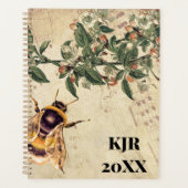 Honingbij Apple Blossoms en Bladmuziek Planner (Voorkant)