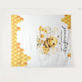 Honingbij baby shower achtergrond wandkleed (Voorkant (horizontaal))
