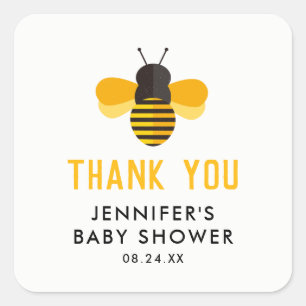 Honingbij Baby Shower Bedankt Favoriet  Klassieke  Vierkante Sticker