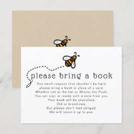 Honingbij Baby Shower - Breng Een Boek Bijlage Uitnodiging Briefkaart