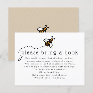 Honingbij Baby Shower - Breng Een Boek Bijlage Uitnodiging Briefkaart