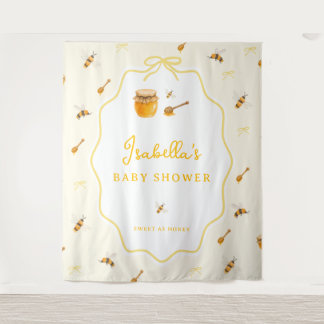 Honingbij Baby Shower Geel Zoet Als Honing Wandkleed